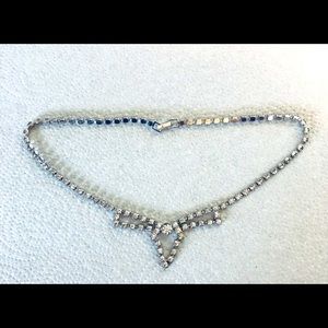 Silver and rhinestone choker